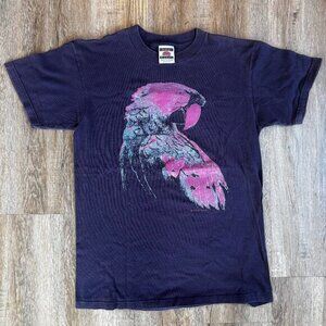 Vintage 90s Parrot T-Shirt Medium Red Willow Puff Print